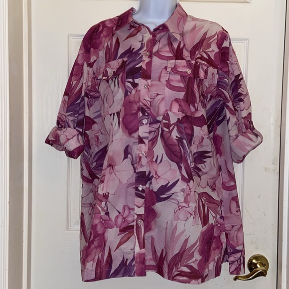 Caribbean Joe 3/4 Adjustable Sleeve Shirt - Picture 5 of 12